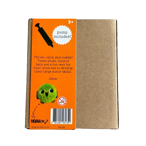 Back of Packaging for a medium sized Kea Inflatable Ball from Moana RD.