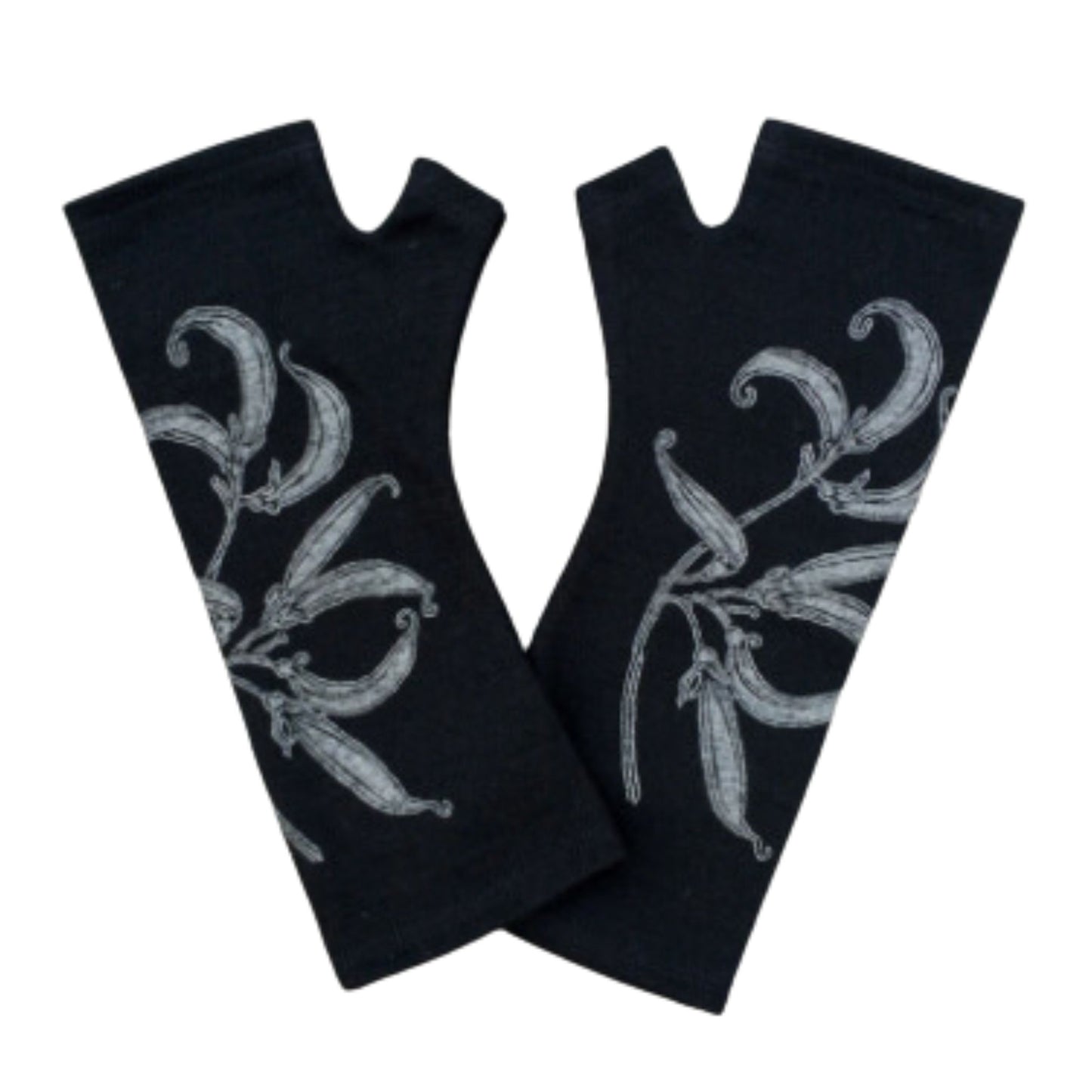 Merino Wool Gloves - Black Flax. Hand made in New Zealand by Kate Watts