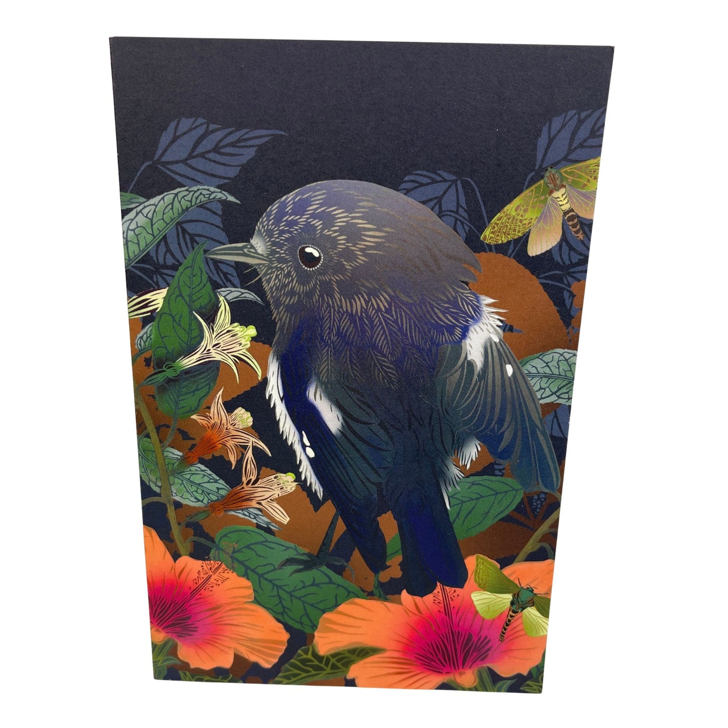 Miromiro & Puriri Moth Greeting Card