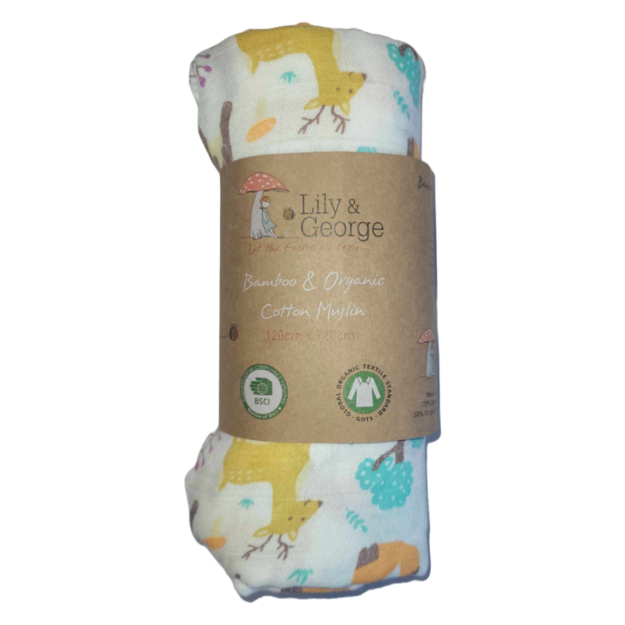 Bamboo & Organic Cotton Muslin - Enchanted Forest