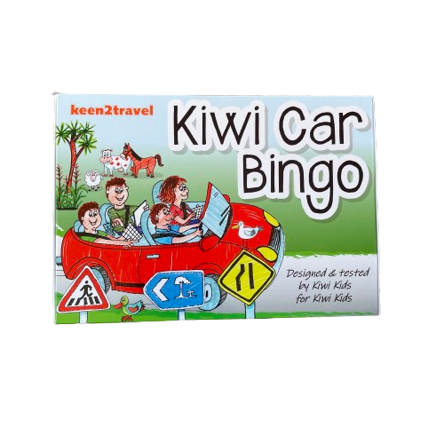 Kiwi Car Bingo travel game.