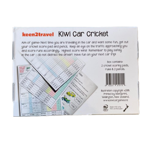 Kiwi Car Cricket travel game.