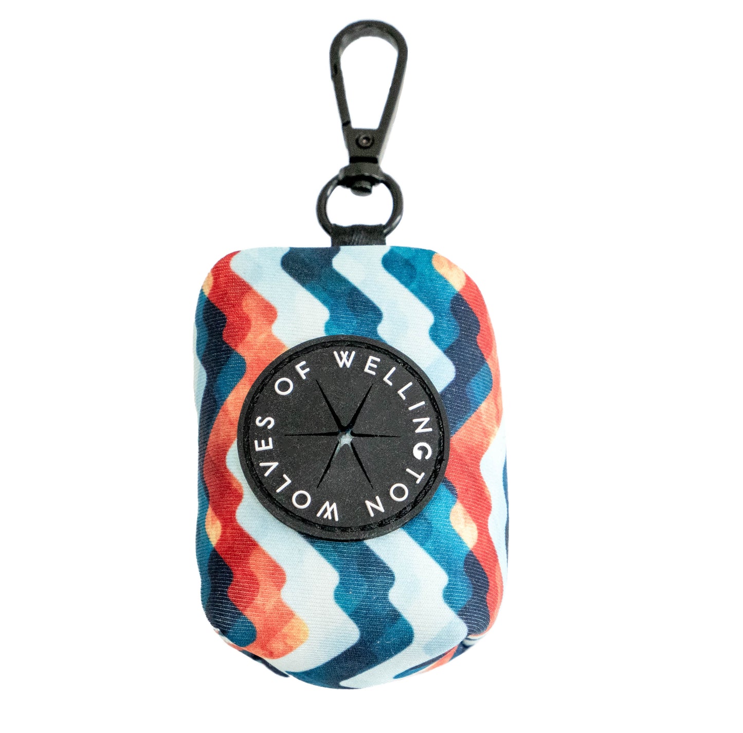 Neoprene dog poop bag pouch in multi colours.