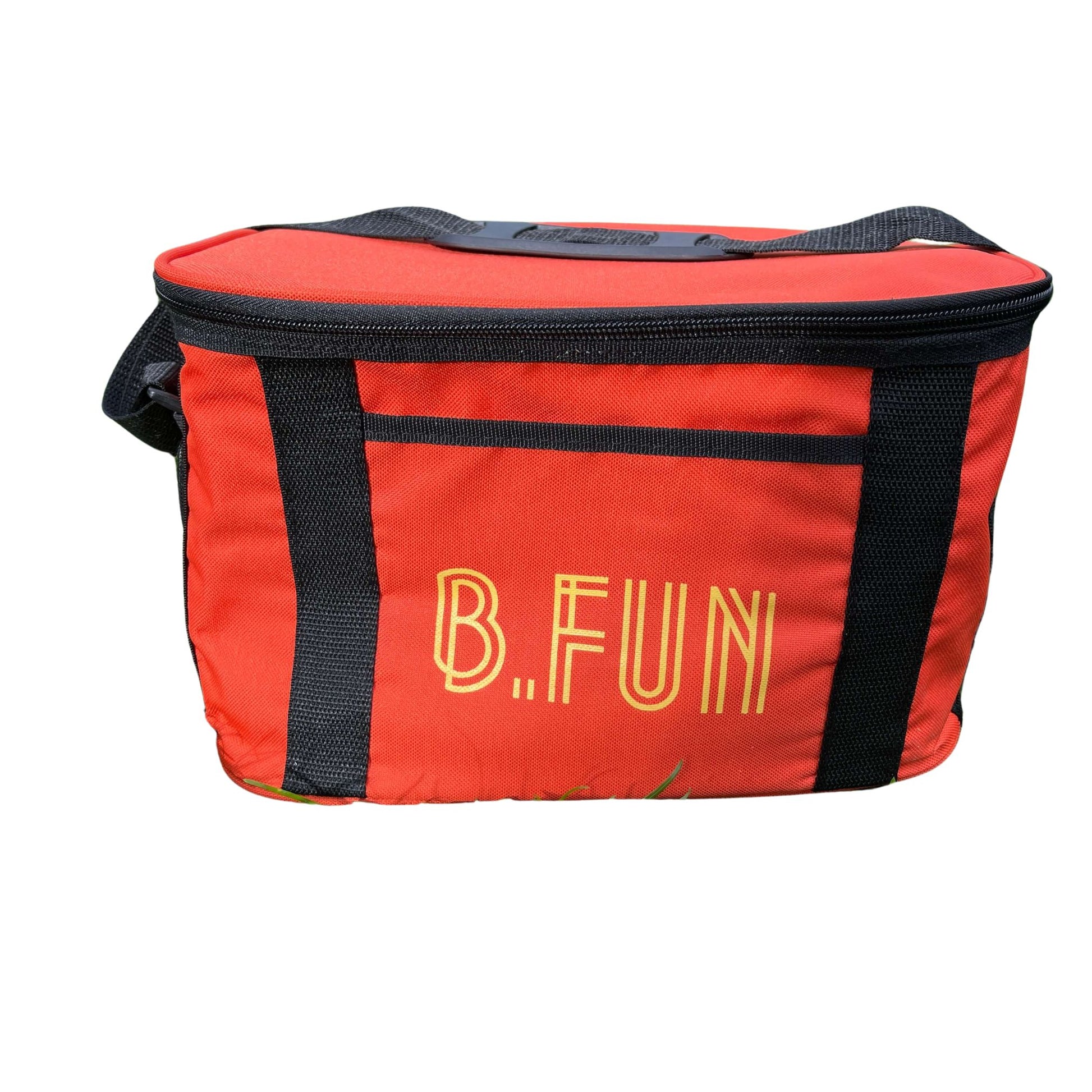 B FUN Large Cooler Bag - Orange with the fun yellow LOGO