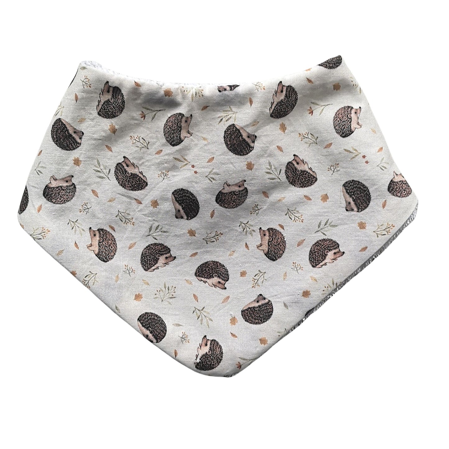 Hedgehog print baby bib made by Bibbles