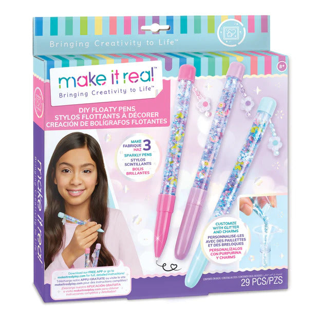 Floaty glitter pen DIY kids craft kit.
