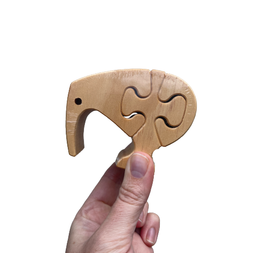 Natural wooden Kiwi bird puzzle.