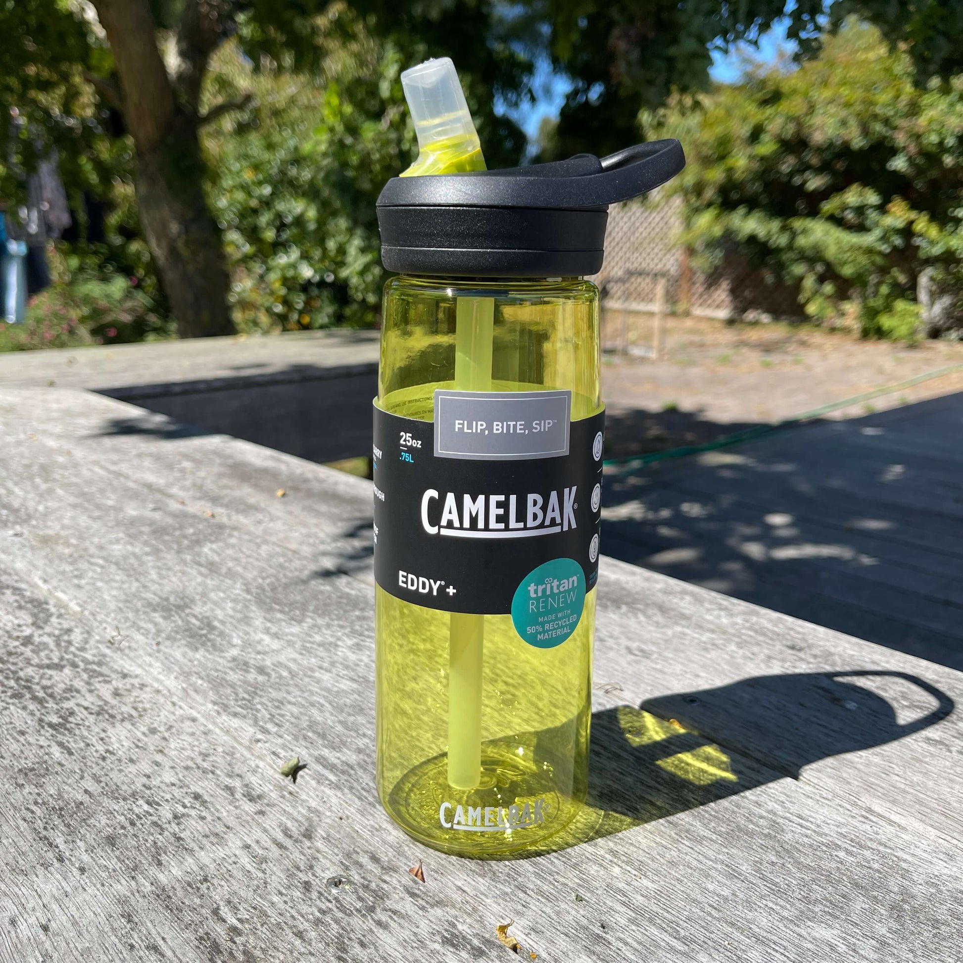 Camelbak Eddy plus drink bottle in yellow.