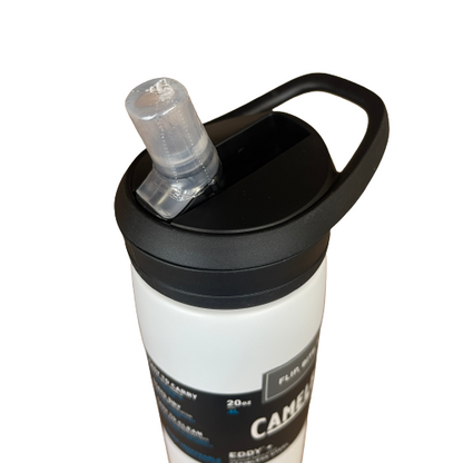 Camelbak stainless steel drink bottle in white.