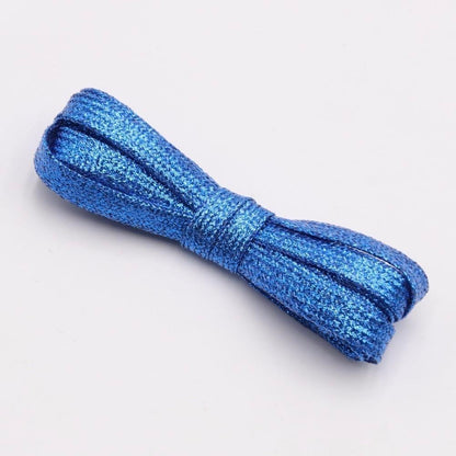 Royal Blue metallic shoelaces.
