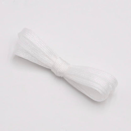 White metallic shoelaces.