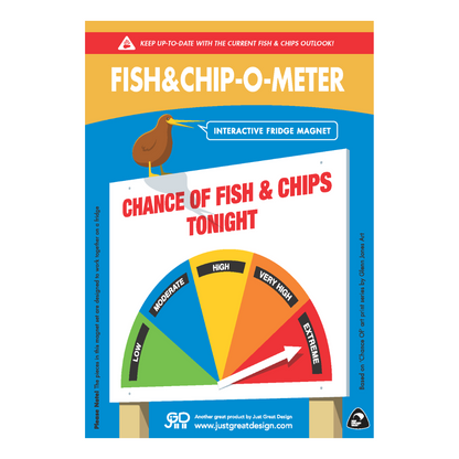 Chance of fish & chips meter magnet.