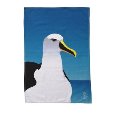 Tea towel with an Albatross printed on it.