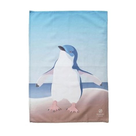 Tea towel with a Little Blue Penguin.