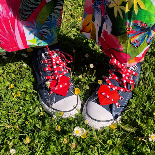 Super cute acrylic shoelace decorations from the school fundraising shop