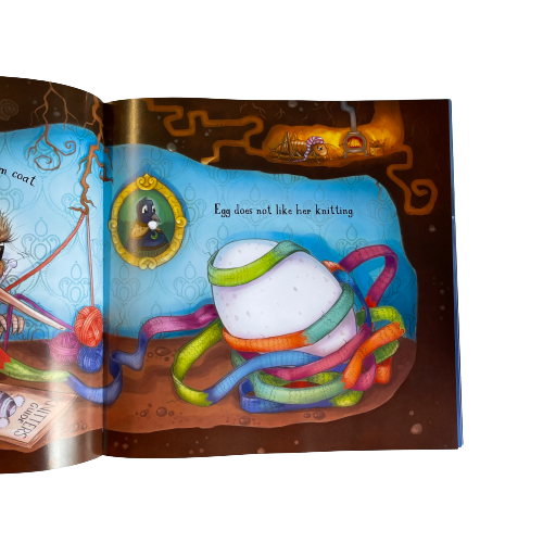 Page from childrens book Kuwi's First Egg by Kat Merewether.