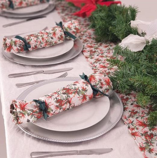 Reusable christmas crackers with a native mistletoe print.