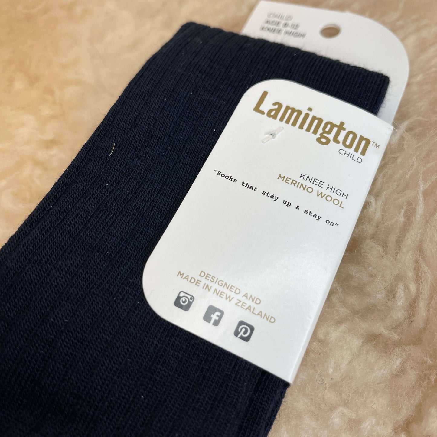 Navy merino knee high socks.