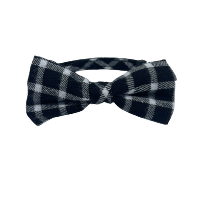 White & Black check bowtie dog collar.