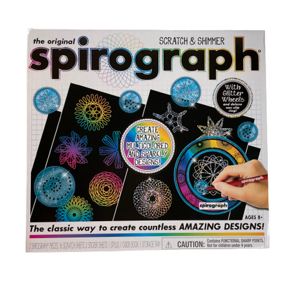 Spirograph scratch and shimmer activity set.